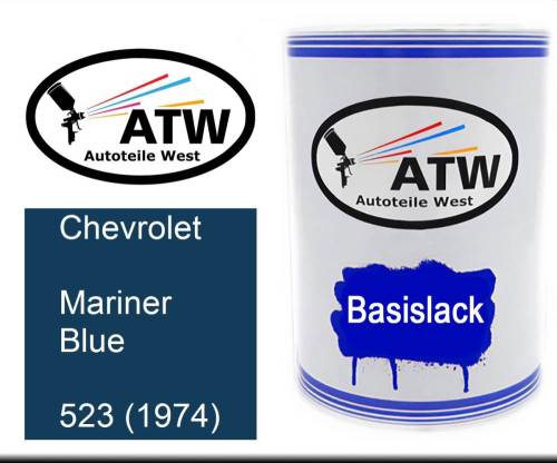 Chevrolet, Mariner Blue, 523 (1974): 500ml Lackdose, von ATW Autoteile West.